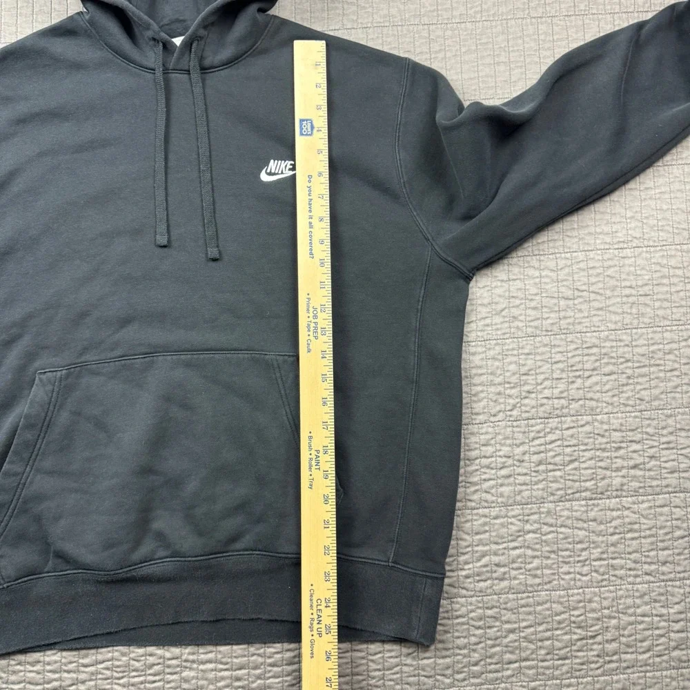 Nike Sportswear Club Fleece Hoodie Black Logo Mens Large Pullover Sweatshirt